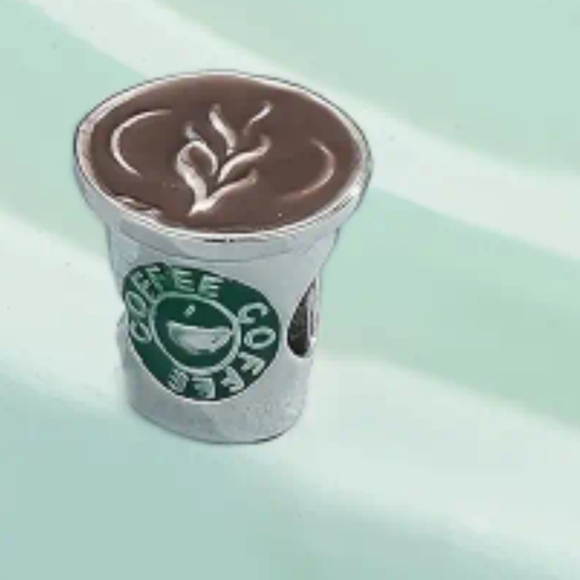 Coffee Cup  Charm for European Style Bracelets Fits Pandora Systems - Picture 3 of 7